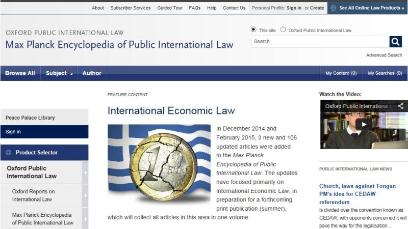 Other|The Max Planck Encyclopedia of Public International Law MPEPIL database|Peace Palace Library