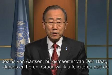 Other|Ban Ki-moon congratulates The Hague on the 100-year Anniversary of the Peacepalace|Peace Palace Library